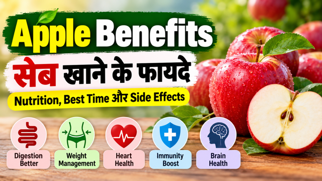 Apple benefits in Hindi - सेब खाने के फायदे और nutrition